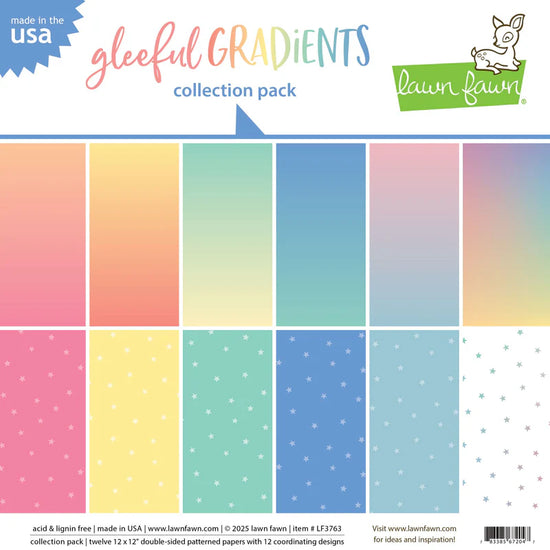 Lawn Fawn gleeful gradients collection pack 12”x12”