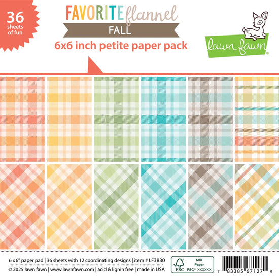 Lawn Fawn favorite flannel fall petite paper pack 6”x6”