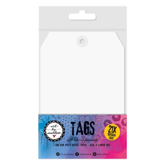 Art By Marlene Signature Collection Tags 21/Pkg Nr. 08, Tag With Hole Reinforcements