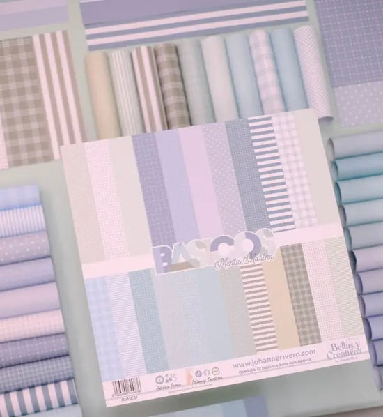 Colección 12 BÁSICOS doble cara 12×12″ Menta Marina.