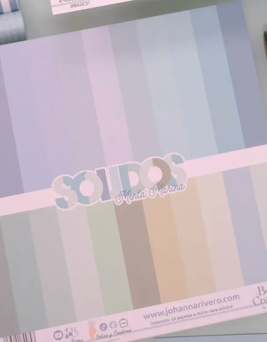 Colección 12 SÓLIDOS doble cara 12×12″ Menta Marina