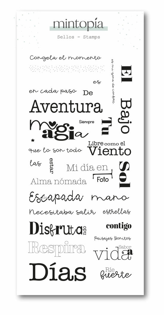 Mintopia Sello Frases castellano Viviendo Outdoors
