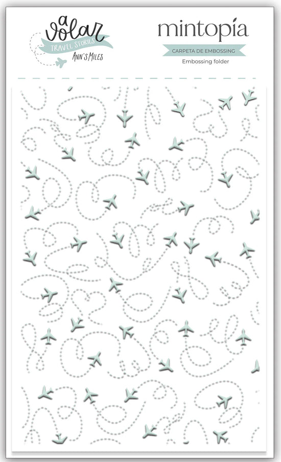 Mintopia Carpeta de embossing 3"x5" Aviones A volar Travel Stories Mintopía