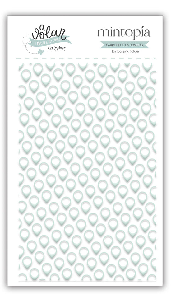 Mintopia Carpeta de embossing 3"x5" Geotags A volar Travel Stories Mintopía