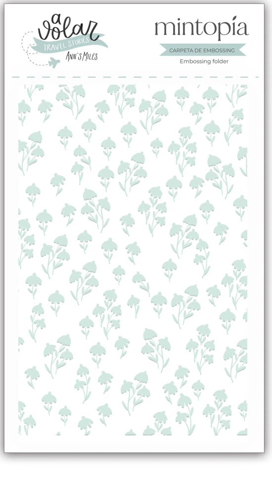 Mintopia Carpeta de embossing 3"x5" Flores A volar Travel Stories Mintopía