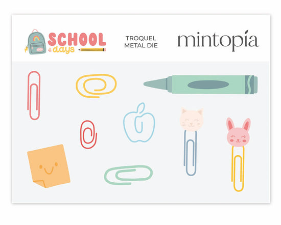 Mintopia Troquel Lápices y clips School Days Mintopía