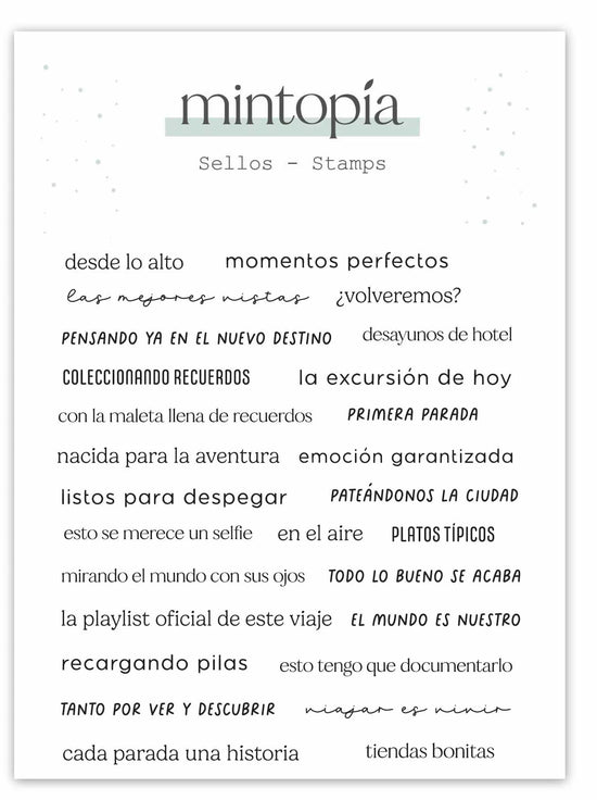 Mintopia Sello frasecitas El mundo es nuestro Mintopía
