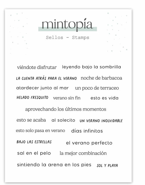 Mintopia Sello frasecitas Un verano inolvidable Mintopía