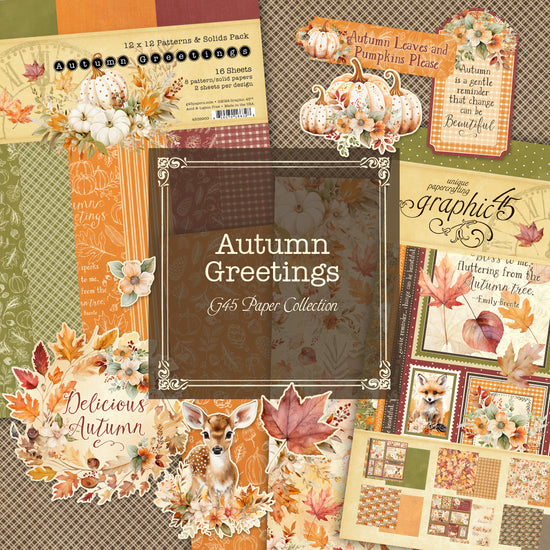 Graphic 45 Autumn Greetings Bundle colección completa (7 productos)