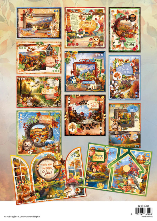Studio Light Card Making Pad Autumn Cards Charming Autumn 14 Sheets