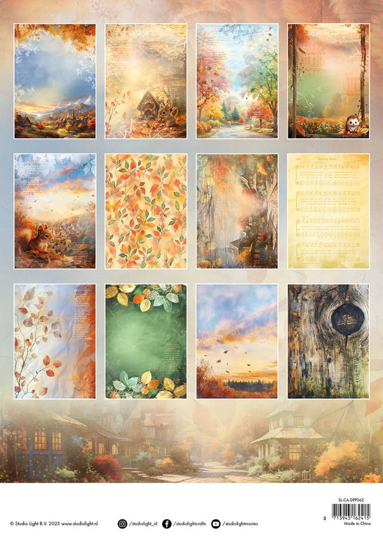 Studio Light Designer Paper Pad Background Papers Charming Autumn 36 Sheets