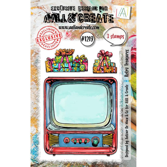 AALL And Create A7 Photopolymer Clear Stamp Set Retro Treasures