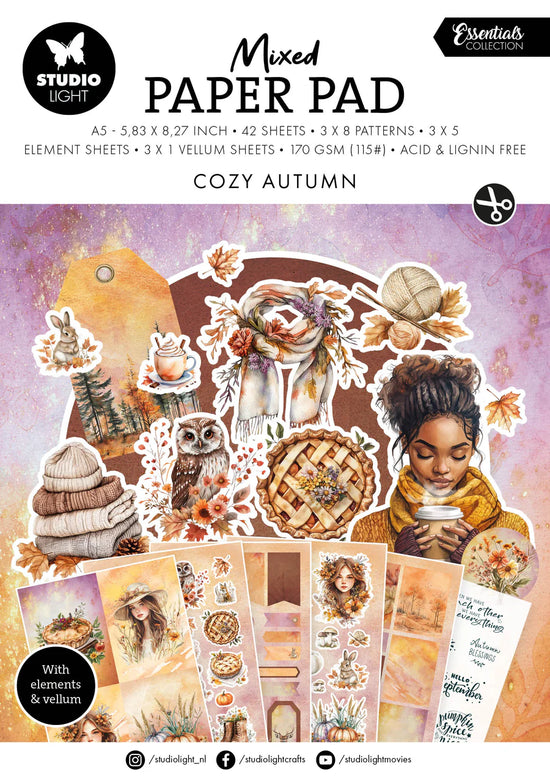 Studio Light Mixed Paper Pad Autumn Essentials 42 Sheets