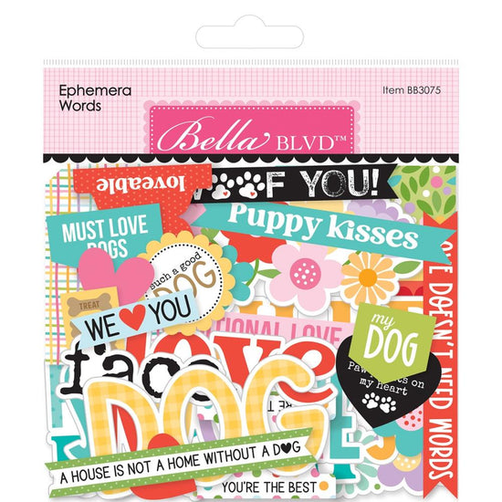 Bella Blvd Cardstock Ephemera Words, Bow Wow