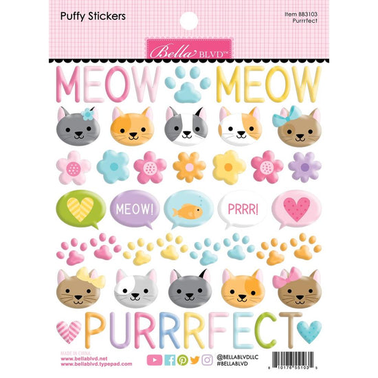 Bella Blvd Meow Puffy Stickers Purrrfect