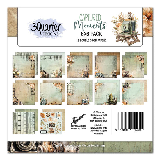 3Quarter Designs Captured Moments 6x6 Paper Pack