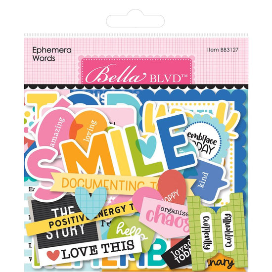Bella Blvd Cardstock Ephemera Words, Documented