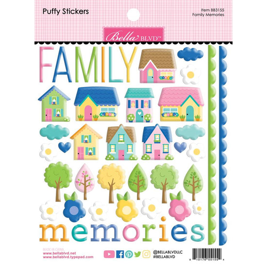 Bella Blvd Puffy Stickers Love Grows Here Family Memories