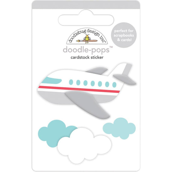 Doodlebug Doodle-Pops 3D Stickers Jet Set, I Heart Travel