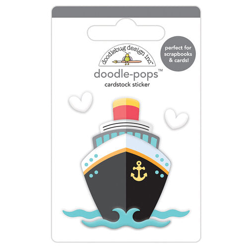 Doodlebug Doodle-Pops 3D Stickers Bon Voyage, I Heart Travel