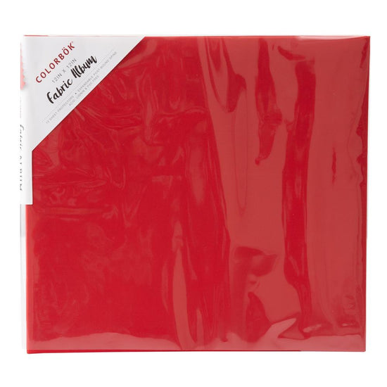 Colorbok Post Bound Fabric Album 12"X12" Red
