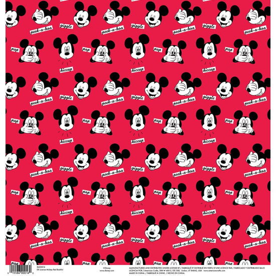 Ek Disney Single-Sided Cardstock 12"X12" Mickey Red Bashful
