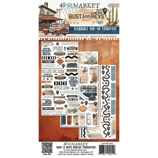 49 And Market Rub-On Transfer Set Rust and Revs
