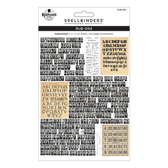 Spellbinders Noted Details Rub-ons by Esther Glas