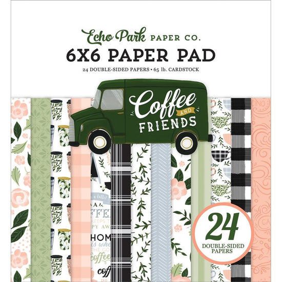 Echo Park Double-Sided Paper Pad 6"X6" 24/Pkg Coffee and Friends