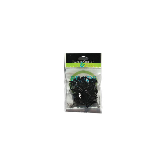 Eyelet Outlet Round Brads 8mm 40/Pkg Black