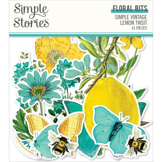 Simple Vintage Lemon Twist Bits & Pieces Die-Cuts 41/Pkg Floral