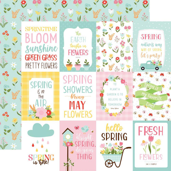 Welcome Spring Double-Sided Cardstock 12"X12" 3”x4” Journaling Cards