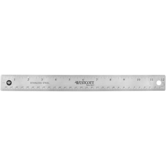 Stainless Steel Ruler W/Non-Slip Cork Back 12"