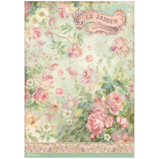 Stamperia Rice Paper Sheet A4 Rose Parfum Le Jardin Des Parfums