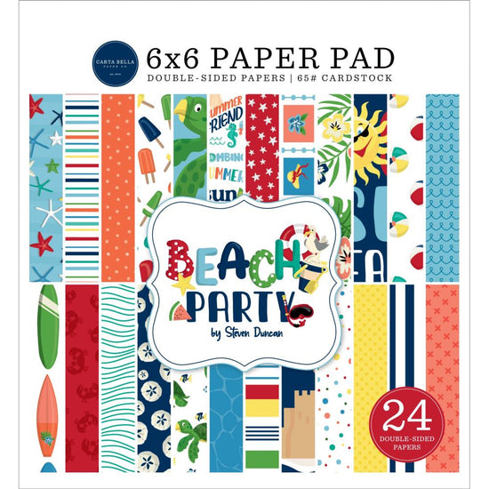 Carta Bella Double-Sided Paper Pad 6"X6" 24/Pkg Beach Party