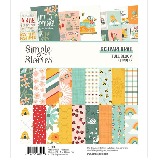 Simple Stories Double-Sided Paper Pad 6"X8" 24/Pkg Full Bloom