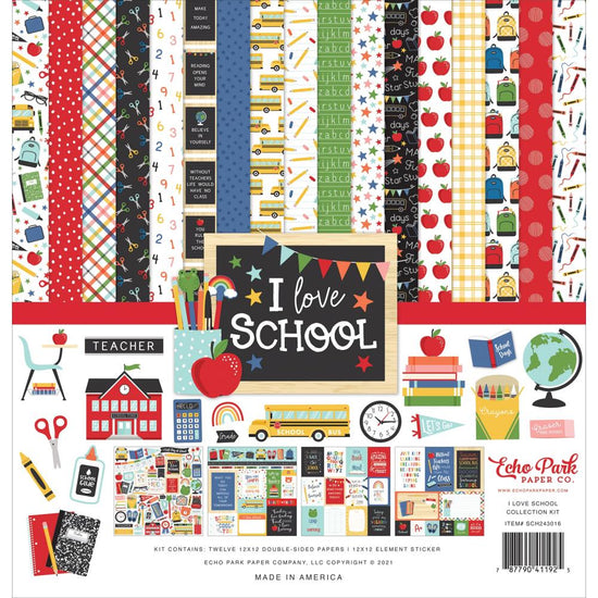 Echo Park Collection Kit 12"X12" I Love School