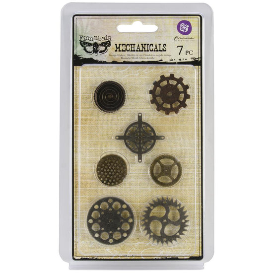 Prima Marketing Mechanicals Metal Embellishments Gears 7/Pkg