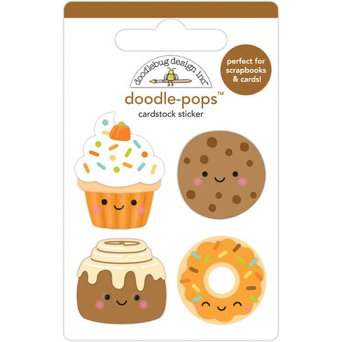 Doodlebug Design Pumpkin Spice Collection Doodle Pops 3 Dimensional Cardstock Stickers Fall Treats