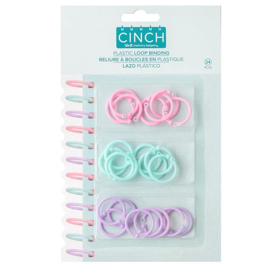 We R Memory Keepers Cinch Plastic Loop Binding 24/Pkg Pink, Lilac, Blue