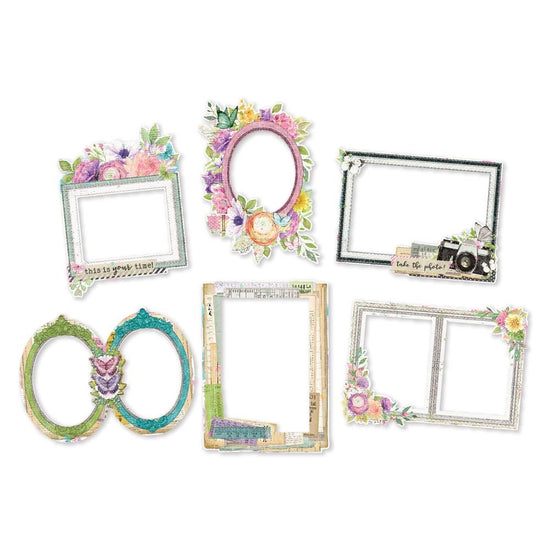 Simple Vintage Life In Bloom Chipboard Frames