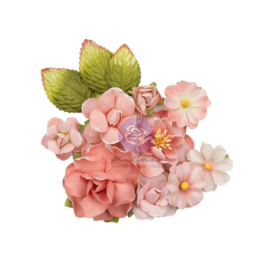 Prima Marketing Mulberry Paper Flowers Sweet Things/Strawberry Milkshake