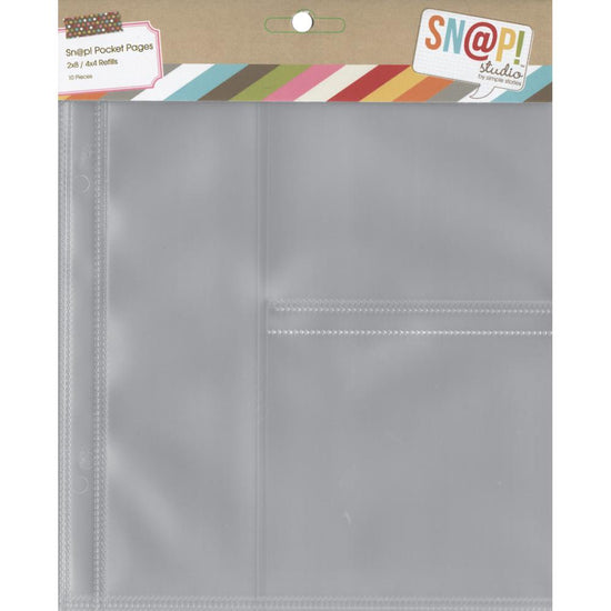 Simple Stories Sn@p! Pocket Pages For 6"X8" Binders 10/Pkg (1) 2"X8" & (2) 4"X4" Pockets