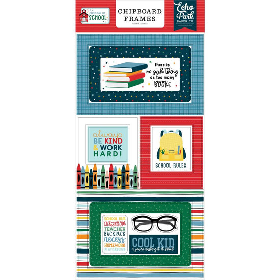 First Day Of School Chipboard 6"X13" Frames