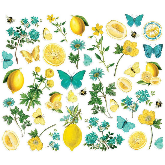 Simple Vintage Lemon Twist Bits & Pieces Die-Cuts 41/Pkg Floral