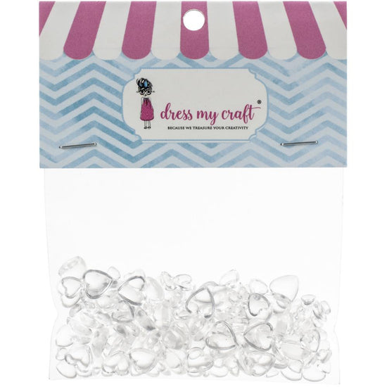 Dress My Craft Water Droplet Embellishments 150/Pkg Heart Assorted