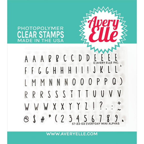 Avery Elle Clear Stamp Set 4"X3" Everyday Mini Alphas