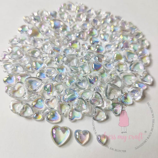 Dress My Craft Water Droplet Embellishments 8g Rainbow Heart - Assorted Sizes