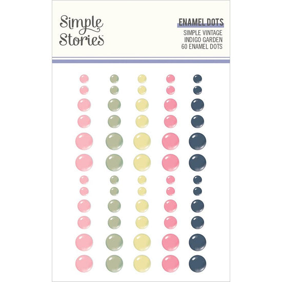 Simple Vintage Indigo Garden Enamel Dots Embellishments