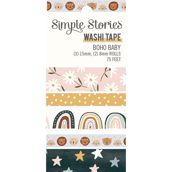 Simple Stories Boho Baby Washi Tape 5/Pkg